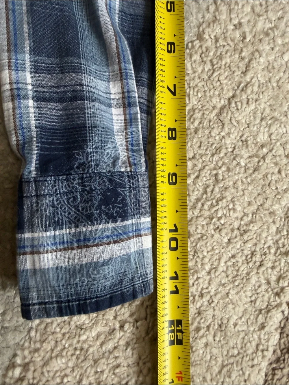 Wrangler Retro Navy & Light Blue Plaid Kids Jean Long Sleeve XXS shirt